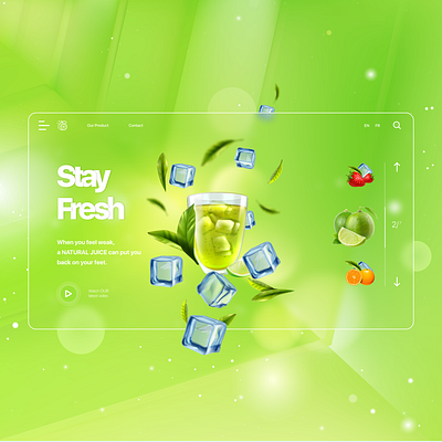 Stay Fresh UI Web Design drinks website design landing page natural drink stay fresh ui design ui ux web design website