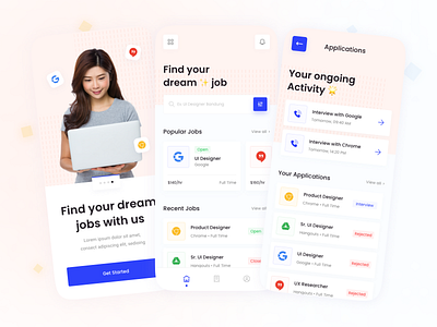 Carikerja - Job Finder Mobile App app clean design inspiration job application job board job finder job listing job portal job search job seeker jobs mobile ui popular popular shot ui uiux