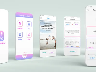 Translator App adobe illustrator adobe photoshop adobe xd app development cross platform dart flutter flutter app design flutter development mobile app design prototyping ui design uiux design ux design