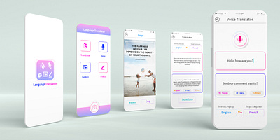 Translator App adobe illustrator adobe photoshop adobe xd app development cross platform dart flutter flutter app design flutter development mobile app design prototyping ui design uiux design ux design