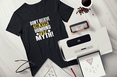 Don't believe the hype humans are myth! T-Shirt Design branding design illustration logo logo design t shirt t shirt design vector