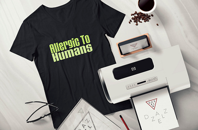 Allergic to Humans T-Shirt Design branding design illustration logo logo design t shirt t shirt design vector