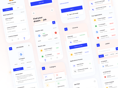 Carikerja - Job Finder Mobile App Concept app clean clean ui design job application job board job finder job listing job portal job search job seeker jobs mobile ui popular popular design ui uiux