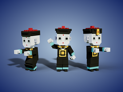 Chinese Hopping Jiangshi-Zombie Kid 3d 3d art avatar design game art game asset gamedesign horror illustration minecraft nft nfts playtoearn sandbox tsb voxel zombie