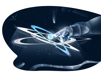 SPACE atom beginning cosmos design hand hands illustration illustration art photoshop satelite sky space stars touch