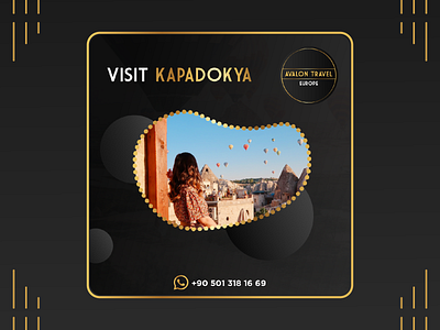 Social Media Ad | Avalon Travel EU black fancy golden instagram post kapadokya social media social media ad social media post tourism ad