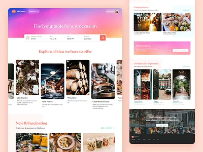 Me Gusta | Restaurant Booking Website behance booking case case study eat food homepage market resrautant saas table ui ux web website