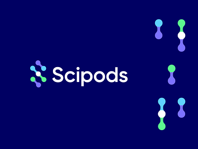 Scipods bio biotech branding cloud data geometric identity lab labaratory mark pod s s logo science scipods symbol tech technology