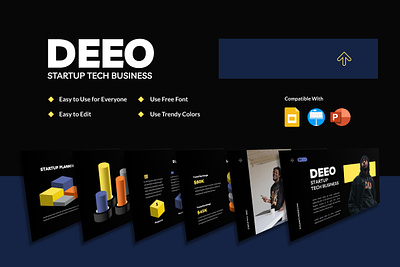 DEEO - 3D Elements Presentation (NIGHT) business deck pitch power point presentation slide slides startup tech