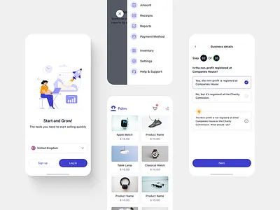 Card reader and pos system app design app ui card reader minimalist pos ux