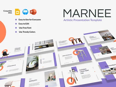 MARNEE - Artistic Presentation (PASTEL) artistic furniture google slide keynote layout power point presentation simple slide slides template