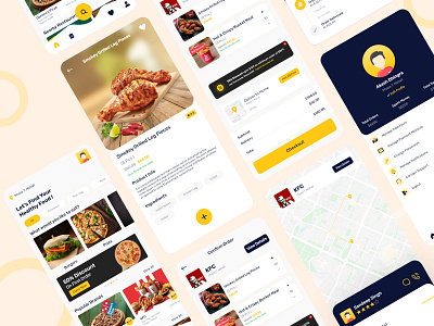 Food Hub App UI app design branding clean creative delivery delivery app design food mobile app mockup restaurant ui ui design uiux user interface