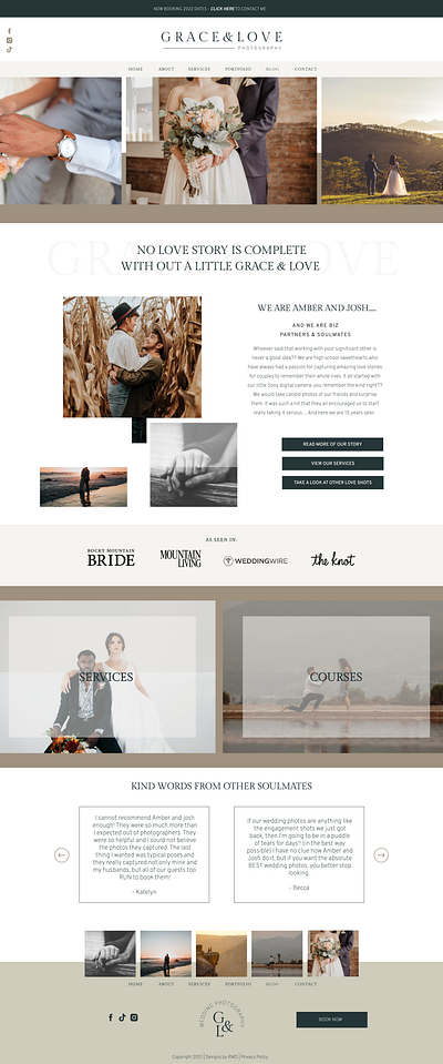 Wedding Photography Website Design branding design graphic design logo typography webdesign website