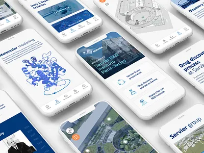 App mobile “Servier R&D” 3d design ui ux