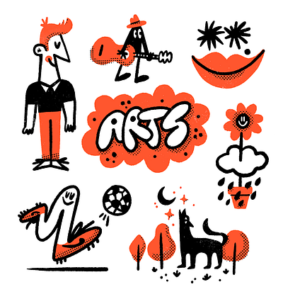 ARTS art character doodle fun illustration procreate texture