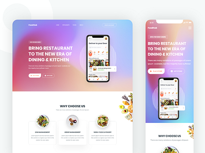 Restaurant Management App Landing Page app best in 2021 celan delivery food healthy landing page management modern order restaurant app restaurants ui ux