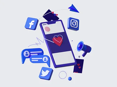SPREAD LOVE - 3D ILLUSTRATION 3d 3d animation 3danimation 3dart 3ddesign 3dillustration 3dmodelling 3dtechnology analytics branding c4d cinema4d design icons illustration instagram keyboard logo motion graphics phone