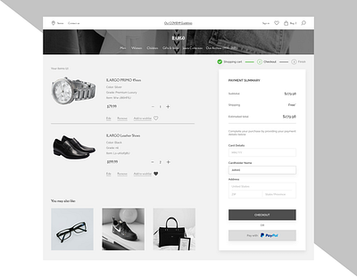 Ilargo Fashion E-commerce app branding design figma logo minimal ui ux