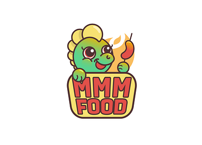 MMM FOOD - kids café logo adobe illustrator branding cafe design dragon food graphic design identic illustration kids logo vector vibrant