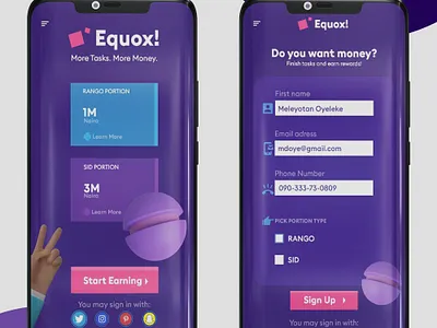 Sign Up Page: 3d graphic design ui