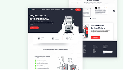 Twitch Payment App Landing Page app dailyui dailyuidesign design designpage figma idea landing page payment payment app payyment appdesign ui ui design uidesign uiux ux web web design website website design