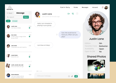 Adventure Pal - D&D group finder and messenger app branding design typography ui ux