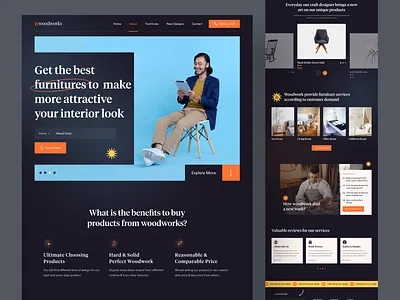 Furniture e-commerce website landing page architecture designer e commerce e commerce website eshop furniture furniture website interior landing page minimal modern furniture nasim online shop product designer product landing page sofa uiux design web app web design website design