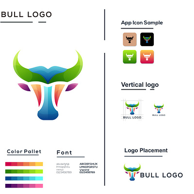 Bull Logo Colorful african animal attack branding bull bulllogo color colorful cowboy design gradient graphic design illustration logo simple strong vector