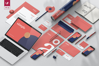 Stationery Branding Mockup Creator abstract branding business card craft creator device display header iphone letterhead macbook mockup phone presentation scene stationery ui ux