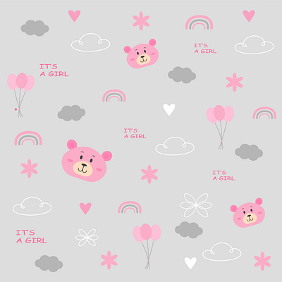 Girl Pattern art artist babypattern creative design dribbble girl graphic design illustration inspiration pattern vector