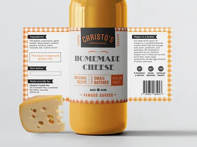 Christo's Homemade Sauces Retro inspired label concept adobe illustrator cc branding design flat food label food packaging graphic design label label design logo minimal packaging retro retro design sauce design sauce label typography vector vintage vintage design