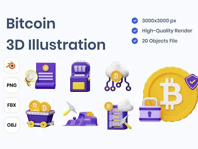 Bitcoin 3D Illustration 3d 3d animation 3d art 3d icons 3d illustration app bitcoin coin concept crypto cryptocurrency design icon icon design icons illustration ui ux