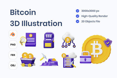 Bitcoin 3D Illustration 3d 3d animation 3d art 3d icons 3d illustration app bitcoin coin concept crypto cryptocurrency design icon icon design icons illustration ui ux