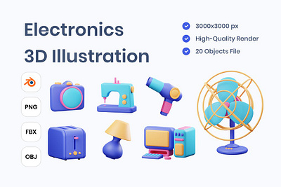 Electronics 3D Illustration 3d 3d art 3d icon 3d illustration app concept design development electronics icon icon design icons icons design illustration ui ux