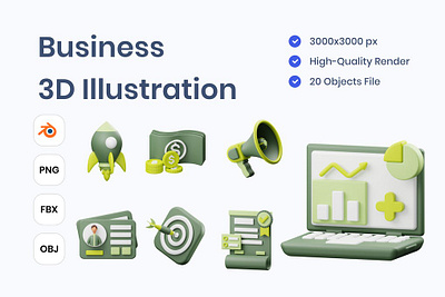 Business 3D Illustration 3d 3d art 3d icons 3d illustration 3d illustrations analysis app business concept data design finance icon icon design icons illustration ui