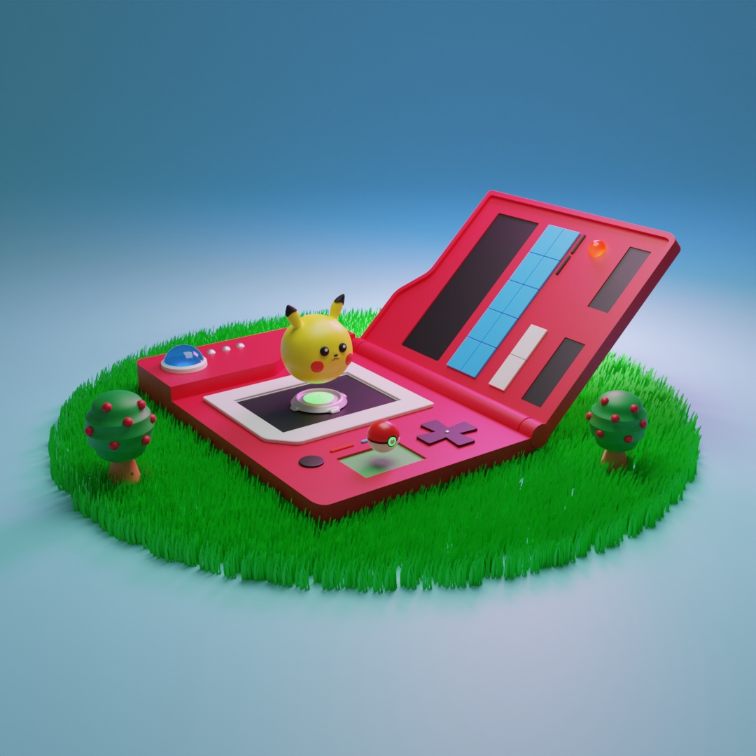 Pokedex vibes 3d 3dart 3dartwork 3ddesign 3dgraphic 3dillustration 3dmodeling art blender cycles design graphic design icon illustration modeling pokemon ui web