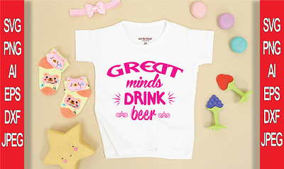 GREAT MINDS DRINK BEER T-SHIRT DESIGN branding design illustration logo typography vector