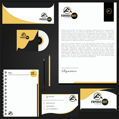 Stationary Design broucher design graphics design illustrator minimal design stationery design