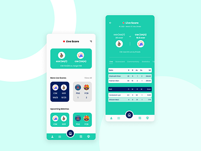 Live Score App Design app apps branding cricket design football game interaction interface live new play player score sports streaming ui update ux