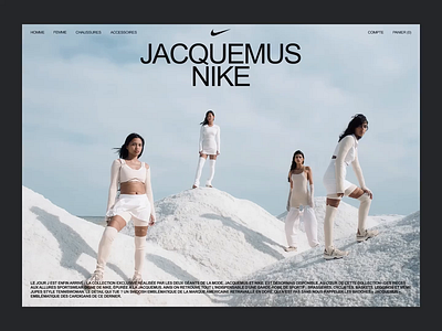 NIKE & JACQUEMUS collection website concept clothes couture creative ecommerce fashion fashionconcept fashiondesign high fashion jacquemus lookbook nike product productdesign productpage shoppingcart sport ui ux website webstore