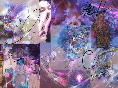 Collage branding collage colors design figures illustration procreate web