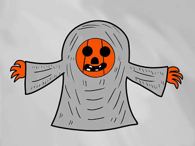 Pumpkin Ghoul adobe photoshop art artist artwork cartoon cartoonist clip studio paint comicart doodle graphic design halloween holiday illustration pumpkin