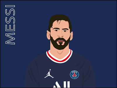 Messi 2021 cartoon draw illustration vector web