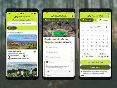 Plan My Walk App app date picker native ui ux