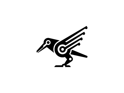 Crow Logo abstract animal bird black branding crow geometric icon identity illustration logo logo designer logodesign logos mark mechanical minimal raven tech vector