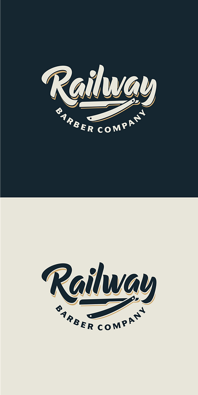 Railway Barber Company branding design graphic design icon illustration logo typography vector