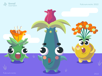 Illustrations for Sound Garden | Music App for Children with ADS applicaiton branding character children colorful defirentiation design emotional funny illustration inspiration logo ui ux vector vegetables