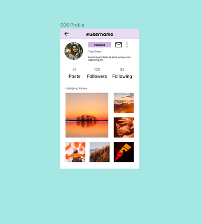 Day 006: Profile app dailyui design ui
