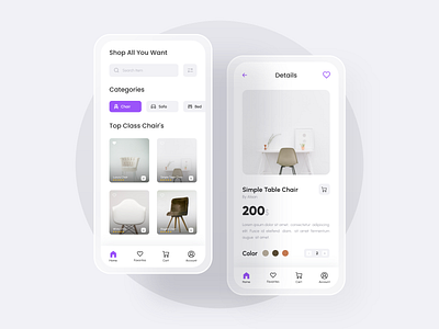 Furniture App UI app design app ui e commerce app furniture app furniture store furniture ui minimal mobile app mobile app ui store store app ui ui ui design