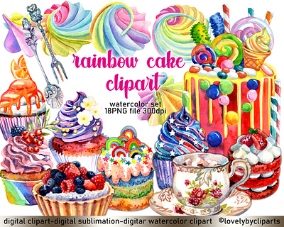 Desserts Watercolor Clipart branding cake clip art cake clipart cup of tea clipart cupcake clip art cupcake clipart desserts clipart digital graphic design logo meringue clipart png rainbow clipart strawberries cake sweets clipart tartlet clipart watercolor clipart watercolor png watercolors wedding cake clipart